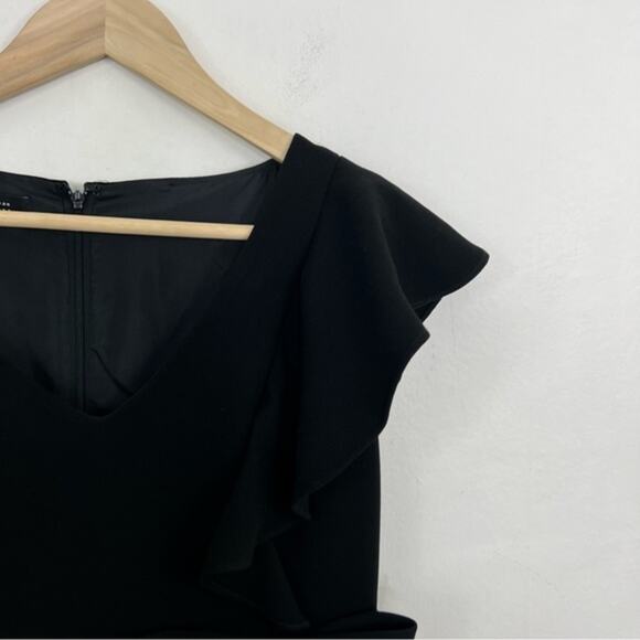 Rickie Freeman for Teri Jon Black Bow Ruffle Dress Size 10 - Picture 6 of 13